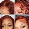 360 Full Reddish Brown Kinky Curly 13X4 Lace Front Wigs for Women Copper Red Pre Plucked with Baby Hair HD Lace Closured Wig