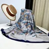 2024 Europa y Estados Unidos nueva nueva bufanda larga de satén de seda decoración de verano para mujer bufanda ligera temperamento bufanda de marca de lujo