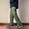 men's Oversized Casual Pants Simplicity Solid Khaki Pants Cott Drawstring Baggy Trousers for Teenage Classic Straight Trousers X2nx#