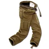 Heren Winter Dikke Warme Cargobroek Volledige Lengte Multi Pocket Casual Militaire Baggy Fleece Tactische Lg-broek Plus Size 40 v0Fu#