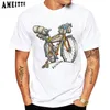 stał rowerowe rower czaszka klasyczna koszulka nowa lato mężczyźni krótkie rękawowe rower sport