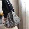Hylhexyr femmes gris léopard sac à bandoulière velours côtelé sacs à bandoulière grande capacité Shopping coton fourre-tout 240313