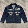 Herrjackor CPFM.XYZ Powered by the Sun Denim Jeans Jacket Men Women CPFM XYZ Unisex Jackets Coat T240326
