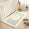 Tapis de bain en forme de fleurs de marguerite, doux et épais, ensemble de tapis de cuisine et de salle de bain, paillasson antidérapant, salle de douche, toilettes, tapis de décoration au sol