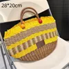 2024 Woman Straw Beach Facs Basket Basket Lage Bag Bag Bag Bag Bag Crochet Corchets عدة ألوان 5 أ