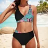 Damenbadebekleidung Sexy Bikini Push Up Frauen Brasilianischer Biquini 2024 Split Badeanzug Schwimmen Badeanzug Gedruckt 2 Stück Sets