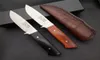 RW Survival Straight Knife D2 Satin Drop Point Blade Full Tang Rosewood Handle Fixed Blades Knives With Leather Sheath273M4906184