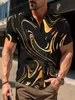 Men's T-Shirts Men Polo Shirt Colorful patterns Casual Short Slve T-shirt Male Breathable Tops Turn Down Collar zipper Polo Mens clothing T240325