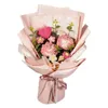 Fiori decorativi Bouquet di garofani all'uncinetto Fiore lavorato a maglia Decorazione primaverile Benedizione eterna fatta a mano completata per il regalo della festa della mamma