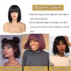 150% Density Glueless Short Human Hair with Bangs for Black Women None Lace Front Wigs Hine Made 12 Inch Straight Bob Wig