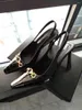 Sapatos de vestido 2024 sandálias de verão stiletto preto mulheres tamanho grande boca rasa grandes meninas conforto salto alto outono mules