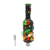 1pc,10in,Glass Bong With Cartoon 420 Rocket,Glow In Dark,Borosilicate Glass Water Pipe With One Percolator,Nectar Collector Glass Colorful NC Kit,Smoking Accessaries