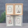 Frame Desktop Stand Photo Frame Decoration Crafts Wooden Children's Double Folding Photo Frame Home Decoration