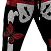 Punk Skull Rhinestes Dresspants Mężczyźni Kobiety Estetyczne Y2K gotyckie streetwear jogger