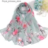 Foulards Impression chaude nouvelle marque femmes cuir chevelu printemps et été foulard en soie rasage et emballage femmes Pashmina bas de plage foulard foulard Q240326