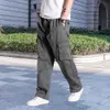 プラスサイズのトレンディな貨物パンツメンカジュアルストレートルーズズボンHiphop Harem Elastic Waist Pants Streetwear Male Clothes i8xq＃