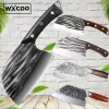 Noża ręcznie kute mięso tasher noża noża wysoko węglowego stalowego kość kość noża Dualpurpose krojenie szefa kuchni do grilla na zewnątrz