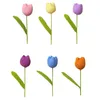 Flores decorativas crochê tulipa flor floral concluído artesanato fornecimento presente artificial para mulheres mesa centerpieces amigos namorada crianças