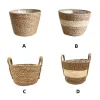Pots Nordic INS Straw Weaving Flower Plant Basket Grass Planter Indoor Outdoor Garden Pot Covert Container for Plantable Bonsai Decor