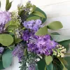 Artificial Flower Eucalyptus Leaves Wreath Rustic Farmhouse Decorative Floral Wreath for Front Door Window Wedding Spring