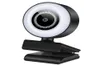 4K1080P HD Webcam med mikrofon Autofokus LED Web Camera 3 Level Light Kameras för dator PC Video Recording WebCams6246136