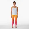 Active Pants Yellow Orange Pink Ombre Leggings Jogger Gym's Sportwear Womens