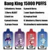 Bang King Puff 15000 15K Puffs Одноразовые вейп -подлинные вейпиры сетчатой сетчатой катушкой перезаряжаемые электронные сигареты 0% 2% 3% 5% 10 Аромат.