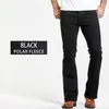 GRG MENS Vintersträcka Jeans förtjockar varma byxor smala något flare byxor boot cut fit Polar fleece jeans i4yo#