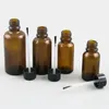 Bouteilles de stockage 1oz vide bouteille de vernis à ongles en verre ambré pour l'art avec capuchon de brosse 12 pièces 15ml 100ml conteneurs