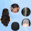 Palaemon Glueless Plucked Pre Cut 5x5 HD Stängning Body Wave Spets Front Wigs Human Hair Curly Wig 180 Density 18 Inch Natural Color for Black Women