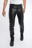 2023men Pantalon en cuir Slim PU Pantalon en cuir Fi élastique Pantalon en cuir de moto imperméable à l'huile mâle bas O5ri #