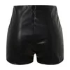 Shorts feminino casual com cordão de couro pu apertado sexy lazer ao ar livre calças de verão de cintura alta calças elegantes