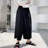 IEFB 2023 NYA SUMMER LOOK WIDE LEB PANTS FÖR MÄN JAPAN KOREAN TREND TEMPERAMENT FUIRABLE Black Ankle Length Pants 9Y6986 F4XD#