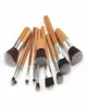 Säljer 1Set Natural Bamboo Handle Face Makeup Brushes Foundation Blusher Powder Brush Tools With Bag3039334