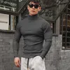 solid Color Lg Sleeve Spring And Autumn Casual Thread Hoodie Lg Sleeve High Collar Men's Warm Daily Outdoor Sports Trend 01ks#