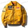 Herrjackor Ny hiphopjacka män högkvalitativ tjock armé marin Militär motorcykel MA-1 Aviator Pilot Baseballrockar Bomber Mens Overcoat T240326