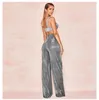 Women's Pants High Waist Glitter Women Silver Sparkly Flare Sequined Trousers Y2k Shiny Highstreet Sequin Straight 2024