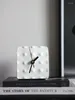 Table Clocks Modern White Creative Bump Clock Scandinavian Simple Desk Book Desktop Bedroom Designer Room Decorations Accessories