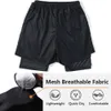 Homens Anime Gym Shorts 2 em 1 Bilayer Quick Dry Running Calças Curtas Workout Jogging Performance Sports Shorts Summer M0xY #