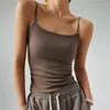 Women's Tanks 2024 Summer Korean Knit Camis Tube Top Shirts For Women Sexy Low Neck Rib Ladies Solid Basic Sleeveless Teen Y2k Clothing