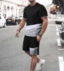 Tute da uomo Estate Moda Luxury Brand Abbigliamento sportivo da uomo T-shirt in cotone + pantaloncini Due pezzi Jogging Fitness Sport Set casual Stylar T240326