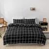 Plaid King Size Bedding Set Queen Size Comfortable Double Duvet Cover Set Durable Bedding Sets Comforter Cover and Pillow Cases 240319