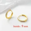 Hoop Huggie 2PCS Stainless Steel Mini Ring Earrings Crystal Zirconia Small Hug Thin Paper Box Earrings Spiral Perforated Jewelry 240326