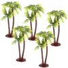 Decoratieve Bloemen 5 Stuks Miniatuur Boom Cake Topper Bomen Tank Planten Model Hawaii Zomer Party Decoartion