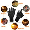 Handschoenen BBQ-ovenhandschoenen 800 graden Vuurvaste hittebestendige handschoenen Siliconen ovenwanten Barbecue Warmte-isolatie Magnetronhandschoenen