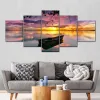 5 peças pintura em tela de paisagem moderna arte de parede impressa fotos decoração de casa montanha pôr do sol arte de parede para decoração de sala de estar