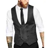 Ternos masculinos com decote em u, espinha de peixe, tweed, colete, casual, formal, noivo de negócios, para casamento, baile, slim fit, feito sob encomenda