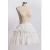 Lolita Lace Misshow Edge Skirt Solid White Black Puffy 2 Hoops Petticoat for Party Dance Tutu Short Dress Underskirt