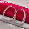 Orecchini a cerchio Orecchino a U con superficie di particelle in argento sterling 925 per gioielli da fidanzamento di moda con fascino da donna