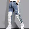 Homens elegantes Harem Pants Estilo Coreano Homens Calças Cargo Multi Bolsos Mid Cintura Lace-up Calças Dring X5NM #